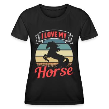 Ich Liebe Mein Pferd Reiterhof Reiten Reiter - Frauen Funktions-T-Shirt - Schwarz - Vorne - AI Model Female 172 light (172cm)