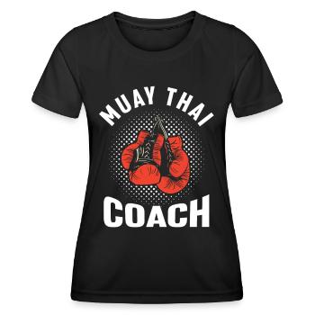 Muay Thai Trainer Kämpfer Kampfsport Kampf - Frauen Funktions-T-Shirt - Schwarz - Vorne - AI Model Female 172 light (172cm)