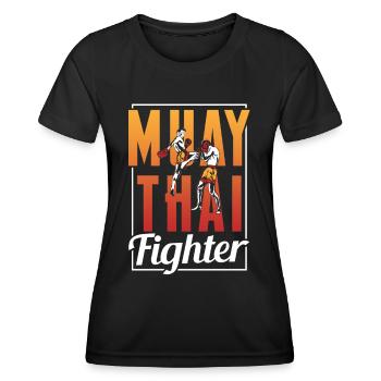 Muay Thai Kämpfer Kampfsport Kampf Kampfkunst - Frauen Funktions-T-Shirt - Schwarz - Vorne - AI Model Female 172 light (172cm)