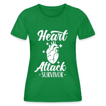 Survivant d’une crise cardiaque - T-shirt sport Femme - vert - Devant - AI Model Female 172 dark (172cm)