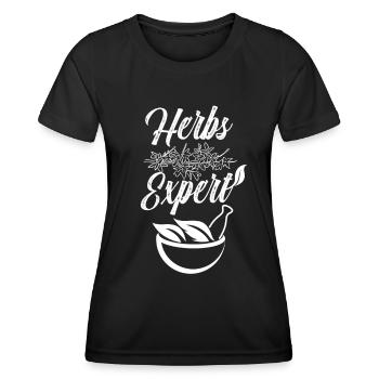 Herb Expert Herb Garden Herbalisme Herbe - T-shirt sport Femme - noir - Devant - AI Model Female 172 light (172cm)