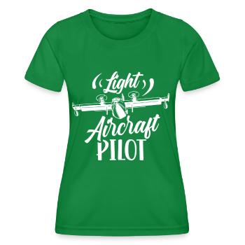 Pilote d’un avion léger à réaction de petit aéronef - T-shirt sport Femme - vert - Devant - AI Model Female 172 dark (172cm)