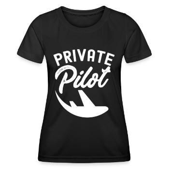 Jet de pilote privé Petit avion Avion léger - T-shirt sport Femme - noir - Devant - AI Model Female 172 light (172cm)
