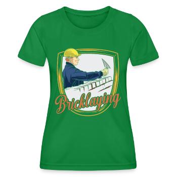 Masonry Craftsmen Mason Brick - Women's Functional T-Shirt - kelly green - Front - AI Model Female 172 dark (172cm)