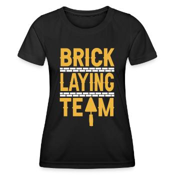 Équipe de maçonnerie Brique Maçonnerie Maçonnerie Maçonnerie - T-shirt sport Femme - noir - Devant - AI Model Female 172 light (172cm)