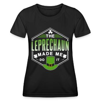 Der Leprechaun Hat Mich Dazu Gezwungen Ire Kobold - Frauen Funktions-T-Shirt - Schwarz - Vorne - AI Model Female 172 light (172cm)