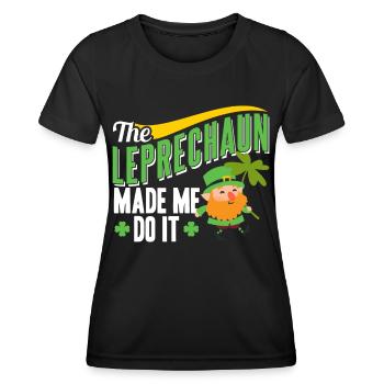 Der Leprechaun Hat Mich Dazu Gezwungen Kobold Ire - Frauen Funktions-T-Shirt - Schwarz - Vorne - AI Model Female 172 light (172cm)