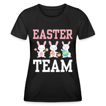 Oster Team Osterfest Ostern Osterei Osterhase - Frauen Funktions-T-Shirt - Schwarz - Vorne - AI Model Female 172 light (172cm)