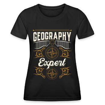 Geography Expert Geography Student Geographer - Women's Functional T-Shirt - black - Front - AI Model Female 172 light (172cm)
