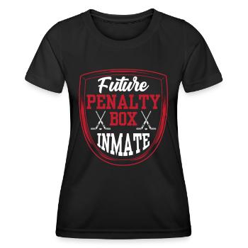 Eishockey Strafbank Penalty Box Eishockeyspieler - Frauen Funktions-T-Shirt - Schwarz - Vorne - AI Model Female 172 light (172cm)