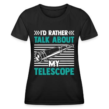 Je préfère parler de mon télescope - T-shirt sport Femme - noir - Devant - AI Model Female 172 light (172cm)