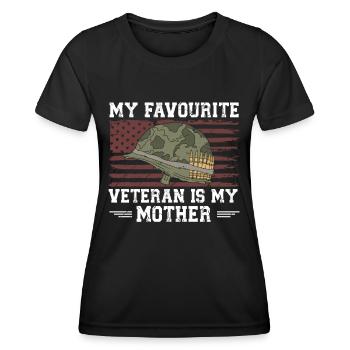 Mon vétéran préféré est ma mère militaire - T-shirt sport Femme - noir - Devant - AI Model Female 172 light (172cm)