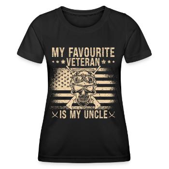 My favorite veteran is my uncle military - Women's Functional T-Shirt - black - Front - AI Model Female 172 light (172cm)