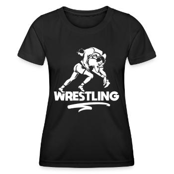 Lutte Lutte Lutte Lutte Lutte Wrestling Wrestling - T-shirt sport Femme - noir - Devant - AI Model Female 172 light (172cm)
