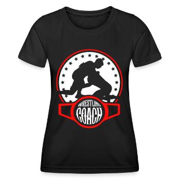Entraîneur de lutte Lutte Lutteur de lutte - T-shirt sport Femme - noir - Devant - AI Model Female 172 light (172cm)