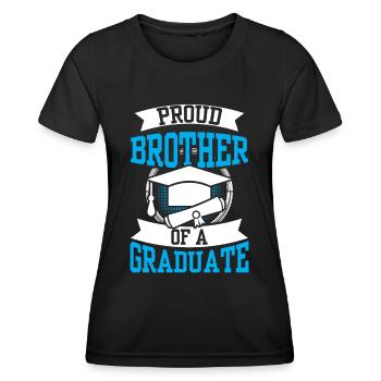 Fier frère d’un diplômé diplômé - T-shirt sport Femme - noir - Devant - AI Model Female 172 light (172cm)