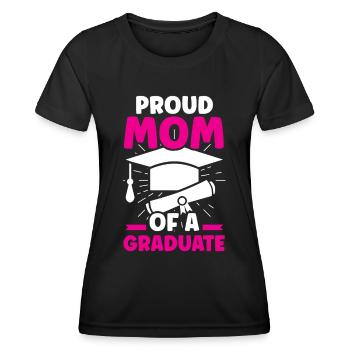 Fière mère d’un diplôme d’études supérieures - T-shirt sport Femme - noir - Devant - AI Model Female 172 light (172cm)