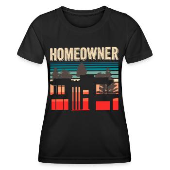 Propriétaire Propriétaire Maison propriétaire - T-shirt sport Femme - noir - Devant - AI Model Female 172 light (172cm)