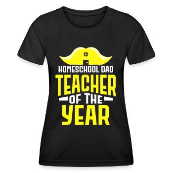 Homeschooling Papa Enseignant de l’année Homeschool - T-shirt sport Femme - noir - Devant - AI Model Female 172 light (172cm)
