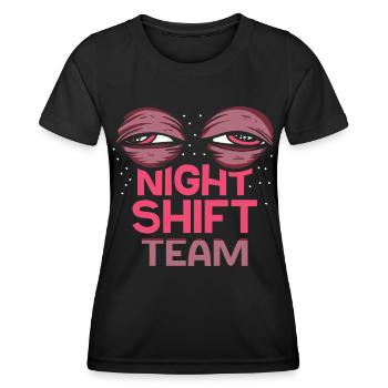 Équipe de nuit Équipe De nuit Travail de collègue de nuit - T-shirt sport Femme - noir - Devant - AI Model Female 172 light (172cm)
