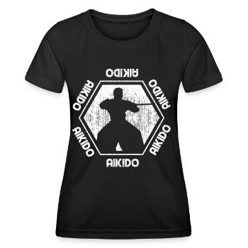 Aikido Martial Arts Martial Arts Fighter Lovers - Women's Functional T-Shirt - black - Front - AI Model Female 172 light (172cm)