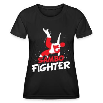 Sambo Fighter Training Martial Arts Martial Arts - Women's Functional T-Shirt - black - Front - AI Model Female 172 light (172cm)