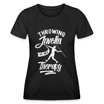 Speerwerfen Ist Meine Therapie Speer Speerwerfer - Frauen Funktions-T-Shirt - Schwarz - Vorne - AI Model Female 172 light (172cm)
