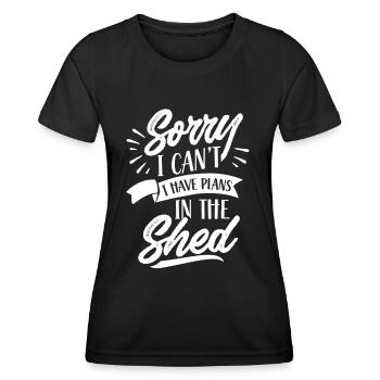 Je ne peux malheureusement pas avoir de plans dans le hangar - T-shirt sport Femme - noir - Devant - AI Model Female 172 light (172cm)