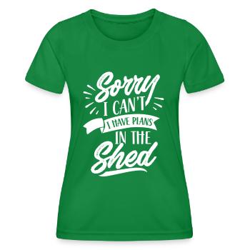 I can't unfortunately I have plans in the shed - Women's Functional T-Shirt - kelly green - Front - AI Model Female 172 dark (172cm)