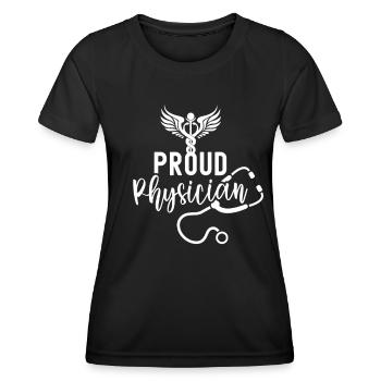 Fier Médecin Profession Médecin Médecin Médecin - T-shirt sport Femme - noir - Devant - AI Model Female 172 light (172cm)