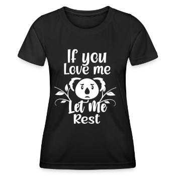 Si tu m’aimes, laisse-moi reposer Koalas Koalas - T-shirt sport Femme - noir - Devant - AI Model Female 172 light (172cm)