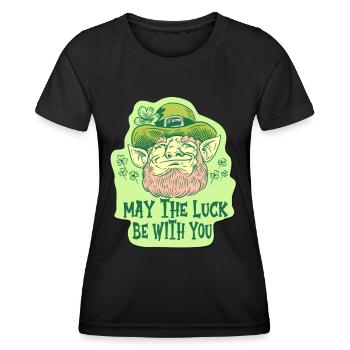 Que le bonheur soit avec vous Irlandais Irlande Irlandais - T-shirt sport Femme - noir - Devant - AI Model Female 172 light (172cm)