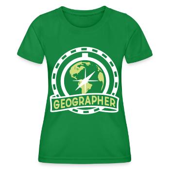 Geography Geography Student Geography Profession - Women's Functional T-Shirt - kelly green - Front - AI Model Female 172 dark (172cm)
