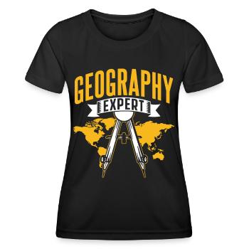 Geography Expert Geography Student Geographer - Women's Functional T-Shirt - black - Front - AI Model Female 172 light (172cm)