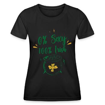 0 Prozent Sexy 100 Prozent Irisch Irland Ire - Frauen Funktions-T-Shirt - Schwarz - Vorne - AI Model Female 172 light (172cm)