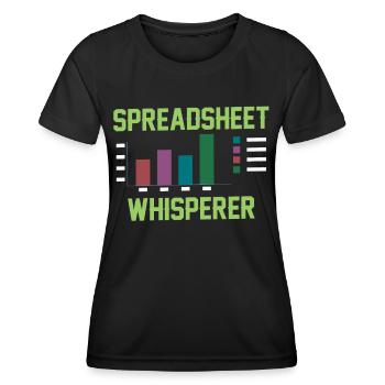 Table de calcul Whisperer Table de travail Comptable - T-shirt sport Femme - noir - Devant - AI Model Female 172 light (172cm)