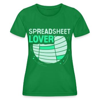 Lovers of Spreadsheets Spreadsheet Table - Women's Functional T-Shirt - kelly green - Front - AI Model Female 172 dark (172cm)