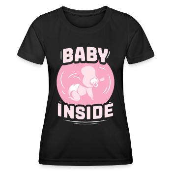 Baby Inside Baby Inside Announcement Pregnant - Women's Functional T-Shirt - black - Front - AI Model Female 172 light (172cm)