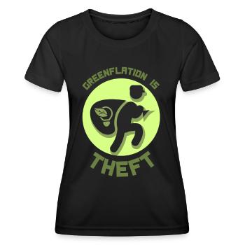 Greenflation is theft green energy inflation - Women's Functional T-Shirt - black - Front - AI Model Female 172 light (172cm)