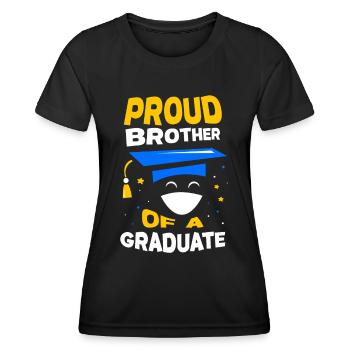 Fier frère d’un diplômé diplômé - T-shirt sport Femme - noir - Devant - AI Model Female 172 light (172cm)