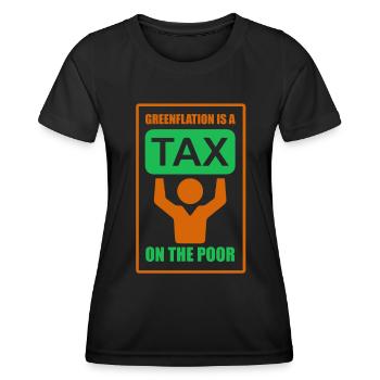 La Greenflation est une taxe sur les pauvres verts - T-shirt sport Femme - noir - Devant - AI Model Female 172 light (172cm)