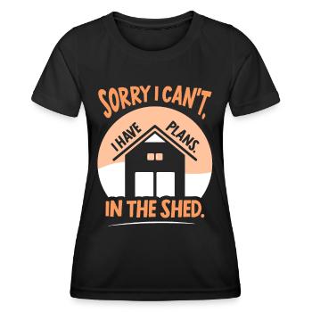 Je ne peux malheureusement pas avoir de plans dans le hangar - T-shirt sport Femme - noir - Devant - AI Model Female 172 light (172cm)