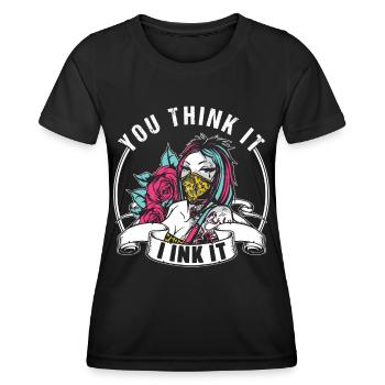 Tatoueur Tatouage Tatouage Studio Tatouage - T-shirt sport Femme - noir - Devant - AI Model Female 172 light (172cm)