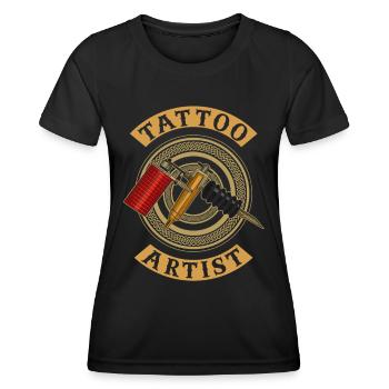 Tattoo Artist Tattoo Studio Tattoo Tattoo - Women's Functional T-Shirt - black - Front - AI Model Female 172 light (172cm)