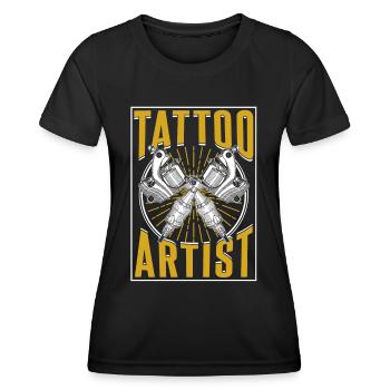 Tattoo Artist Tattoo Studio Tattoo Tattoo - Women's Functional T-Shirt - black - Front - AI Model Female 172 light (172cm)