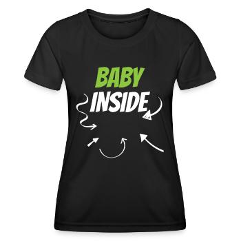 Baby Inside Announcement Pregnant Baby Inside - Women's Functional T-Shirt - black - Front - AI Model Female 172 light (172cm)