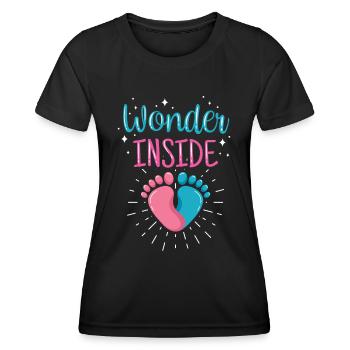 Miracle Inside Pregnant Baby Inside Sweet - Women's Functional T-Shirt - black - Front - AI Model Female 172 light (172cm)