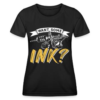 Willst Du Etwas Tinte? Tätowierer Tätowieren - Frauen Funktions-T-Shirt - Schwarz - Vorne - AI Model Female 172 light (172cm)