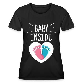 Baby Inside Pregnant Baby Inside Announcement - Women's Functional T-Shirt - black - Front - AI Model Female 172 light (172cm)