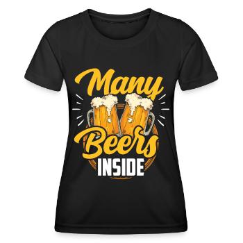 Viele Biere Drinnen Bier Trinken Beer Inside - Frauen Funktions-T-Shirt - Schwarz - Vorne - AI Model Female 172 light (172cm)